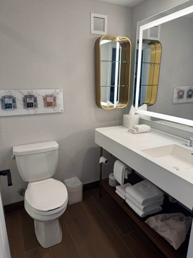 Bathroom in the room at Hilton Quebec City Hotel