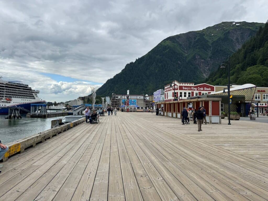 Boardwalk in the cruise port in Juneau