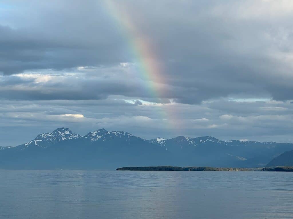 Rainbow spotted on whale watching tour in Juneau