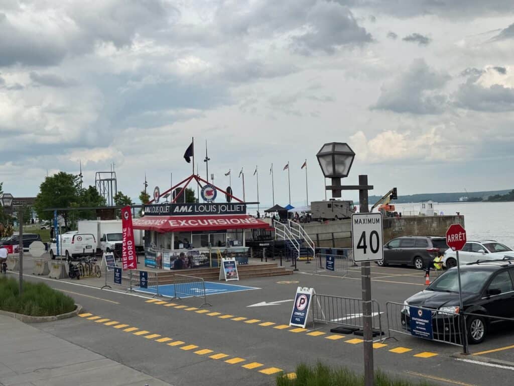Boat excursion area in Quebec City