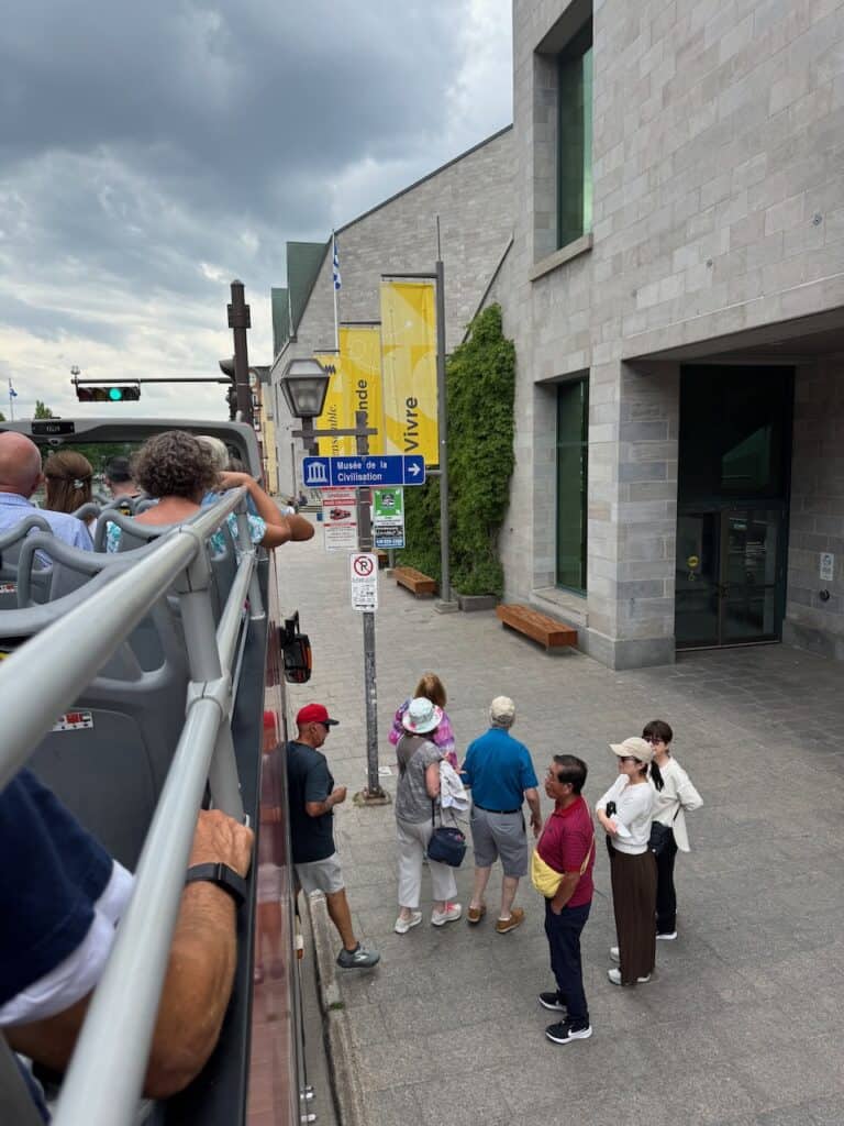 Musuem of Civilazation hop on hop off bus stop in Quebec City