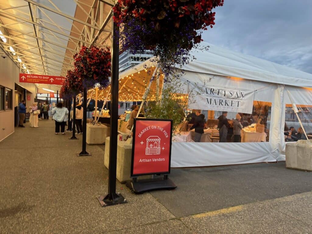 Local Craftsman market at the Victoria BC cruise ship terminal