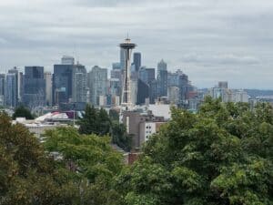Space Needle with downtown Seattle in the background