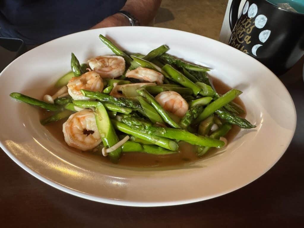 Shrimp and Asparagus at Turmeric Thai Garden in San Diego
