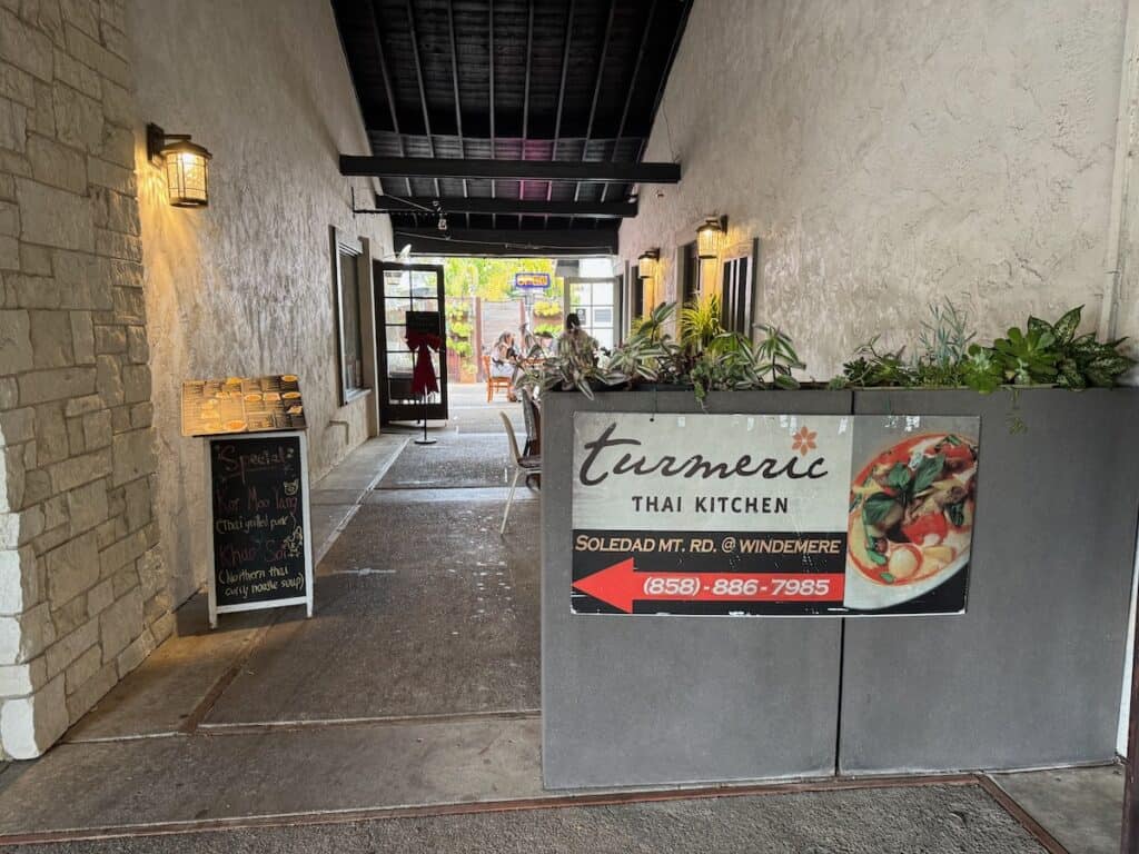 Walkway to Turmeric Thai Garden La Jolla