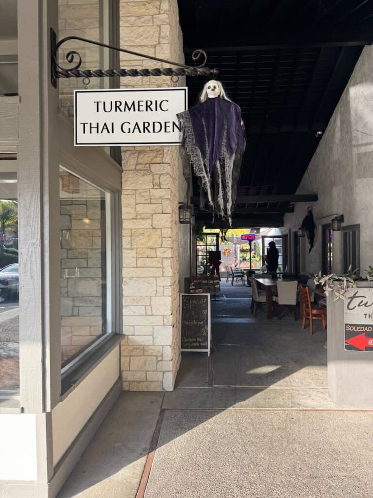 Sign for Turmeric Thai Garden in San Diego