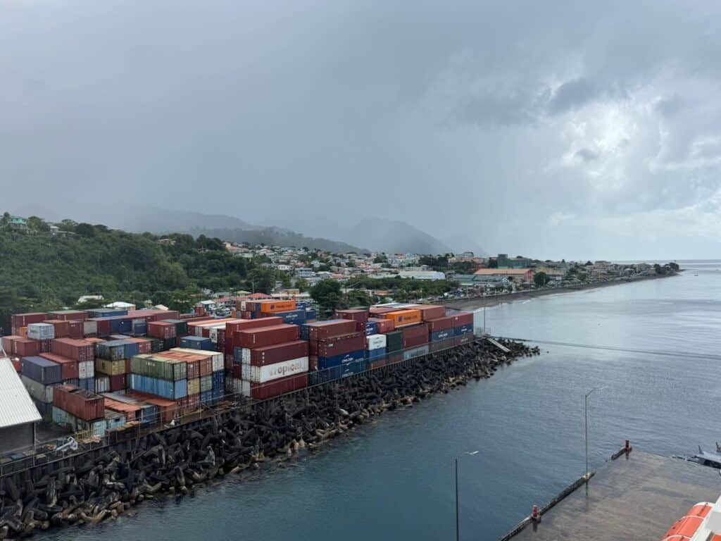 view of the walk along the water into town in Dominica