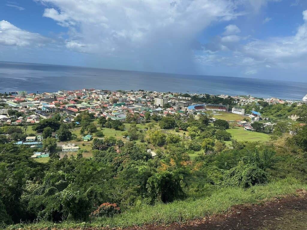 View overlooking Roseau on Dominica