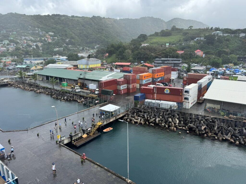 Dominica Cruise Ship Port from the cruise ship