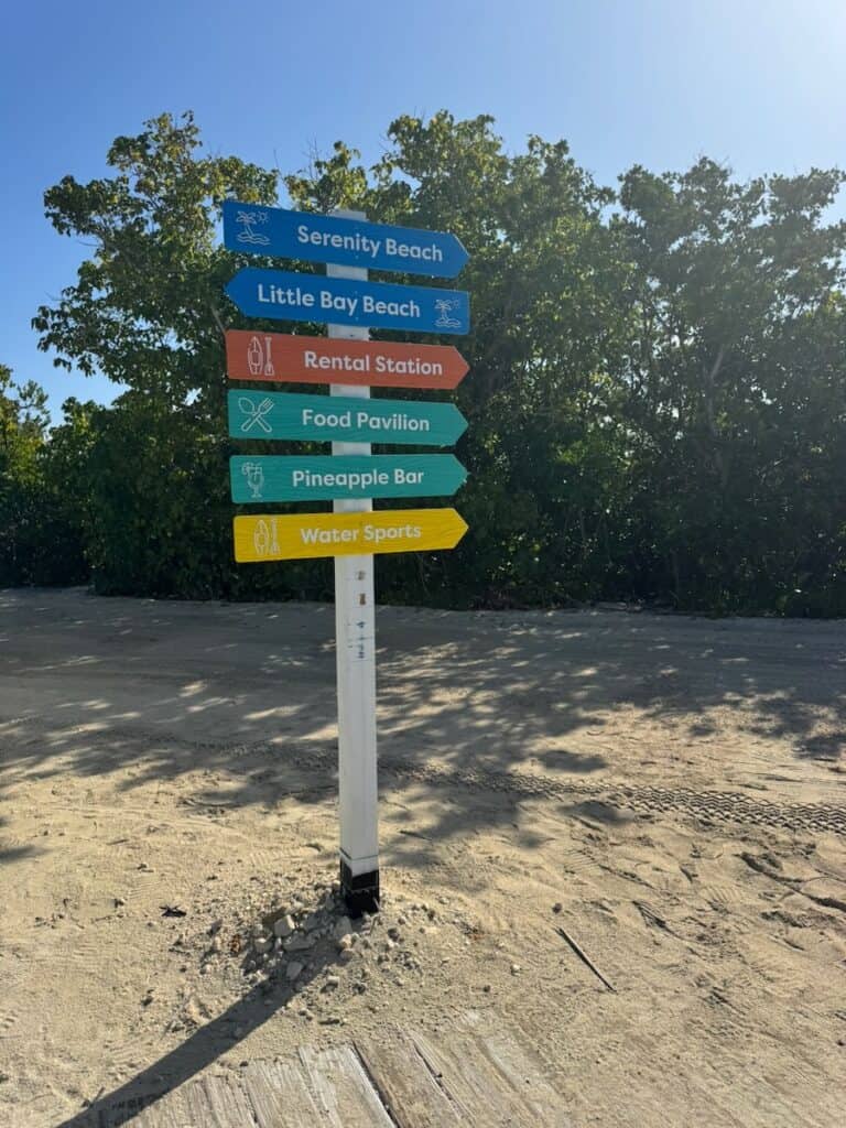 Navigational sign on Princess Cay