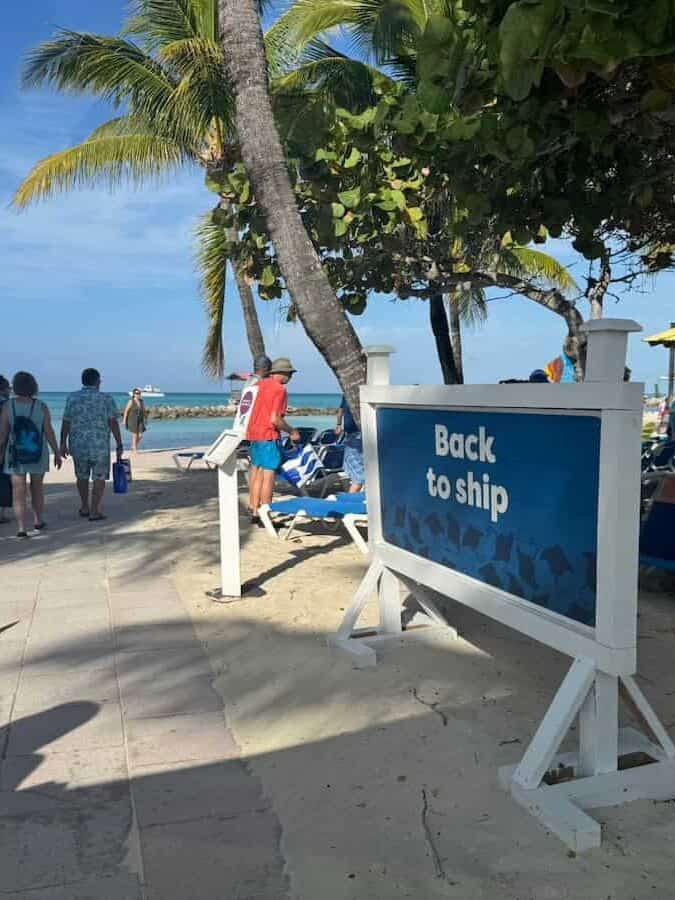 Sign leading you back to the ship