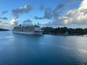 Cruise ship in harbor at st Lucia