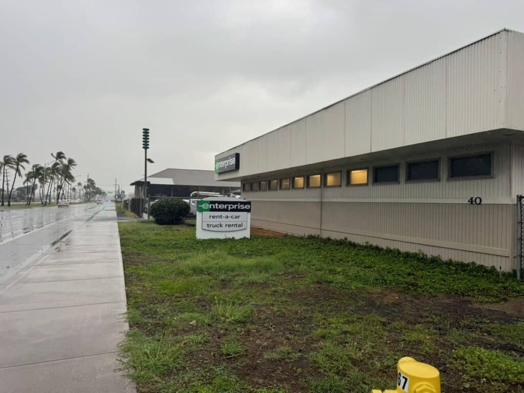Enterprise Rental Car on Hana Highway on Maui