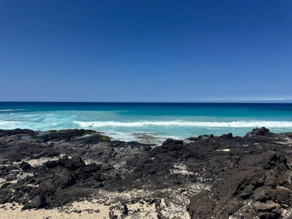 Beach scene at Kekana Kai State park on the Big Island of Hawaii