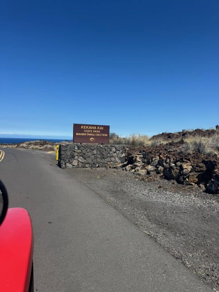 Kekana Kai Stat Park Entrance Sign on the Big Island