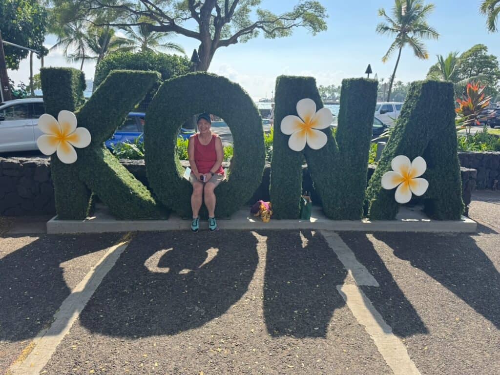 Me sitting in the Kona Sign