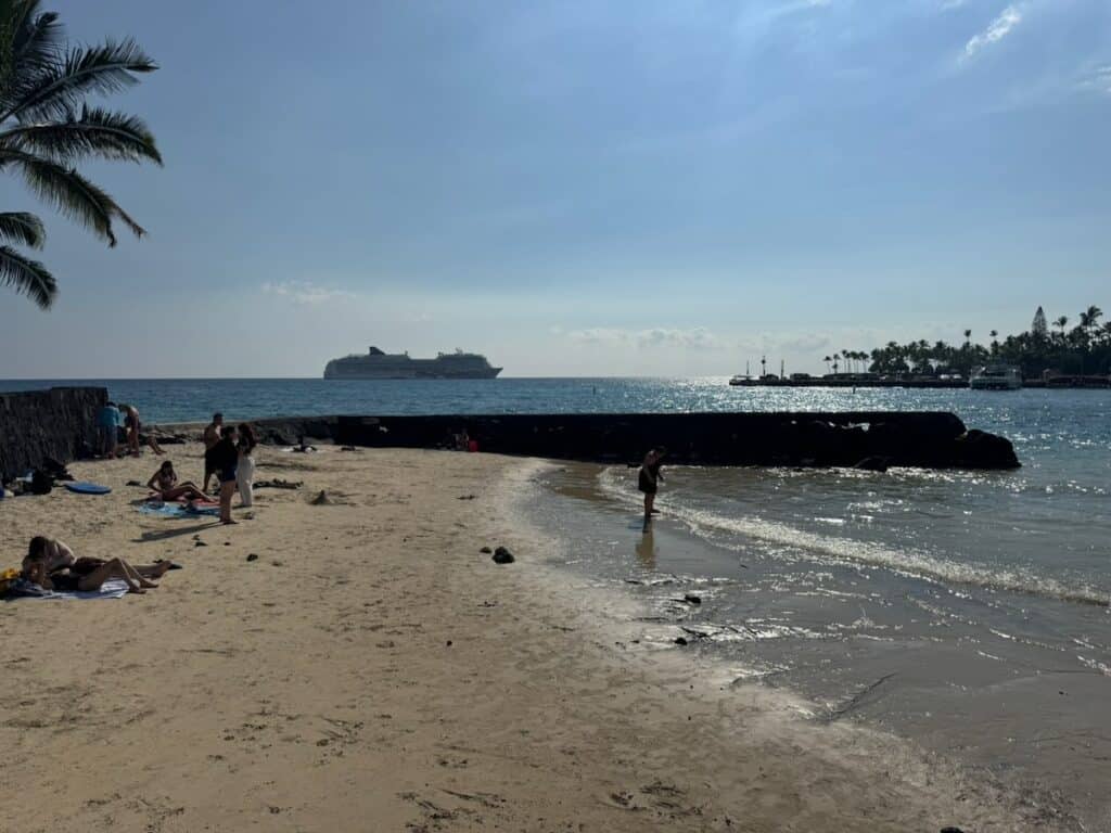NCL Pride of America Cruise ship off the coast of Kona on the Big Island