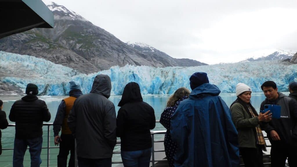Checking out the glaciers on an Alaskan Cruise