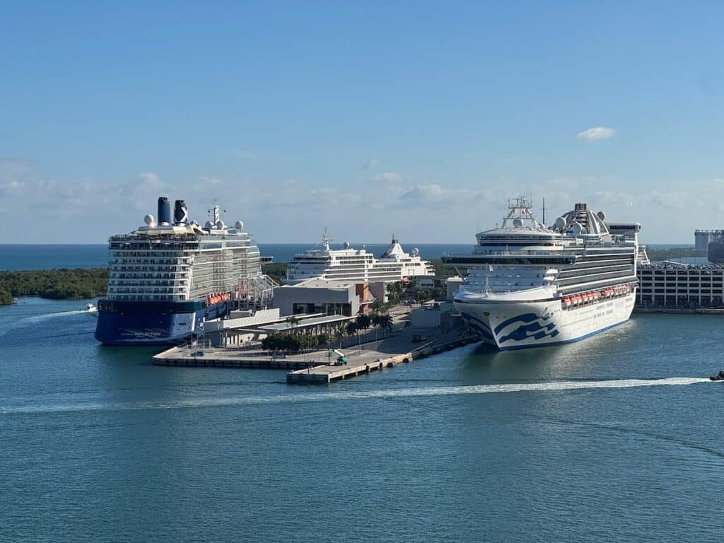 Cruise ships docked at Fort Lauderdale
