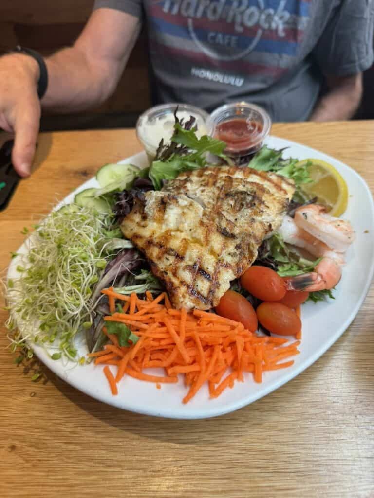 Grilled Snapper with Salad at Paia Fish market