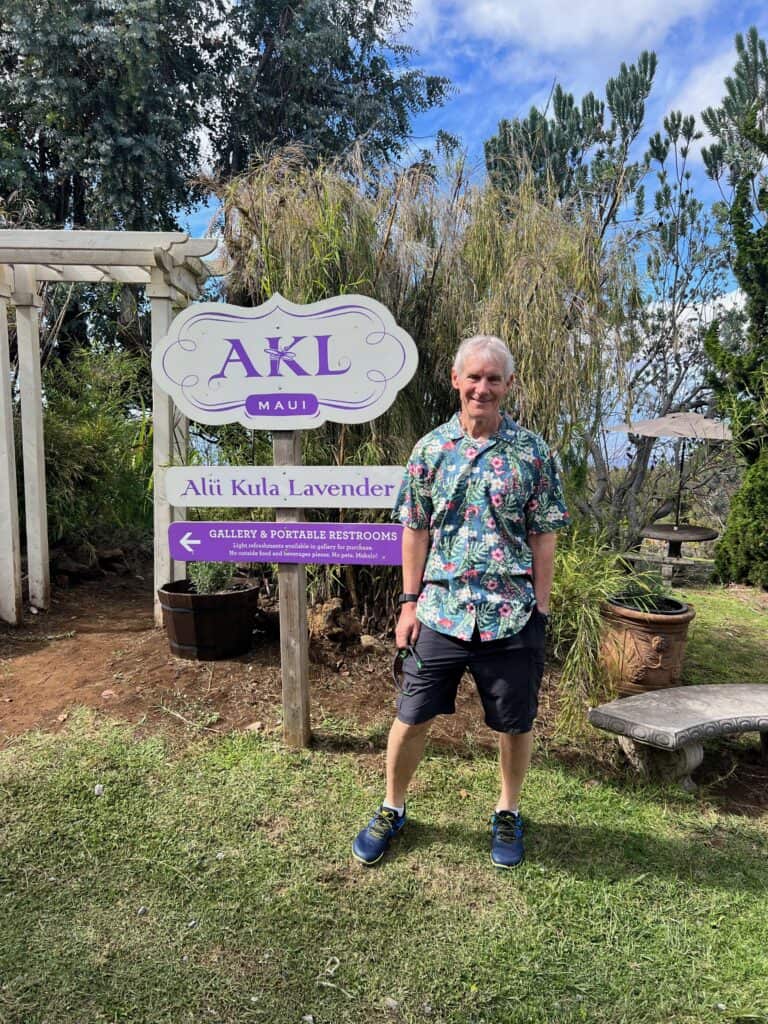 My Husband at Ali'i Kula Lavender Farm