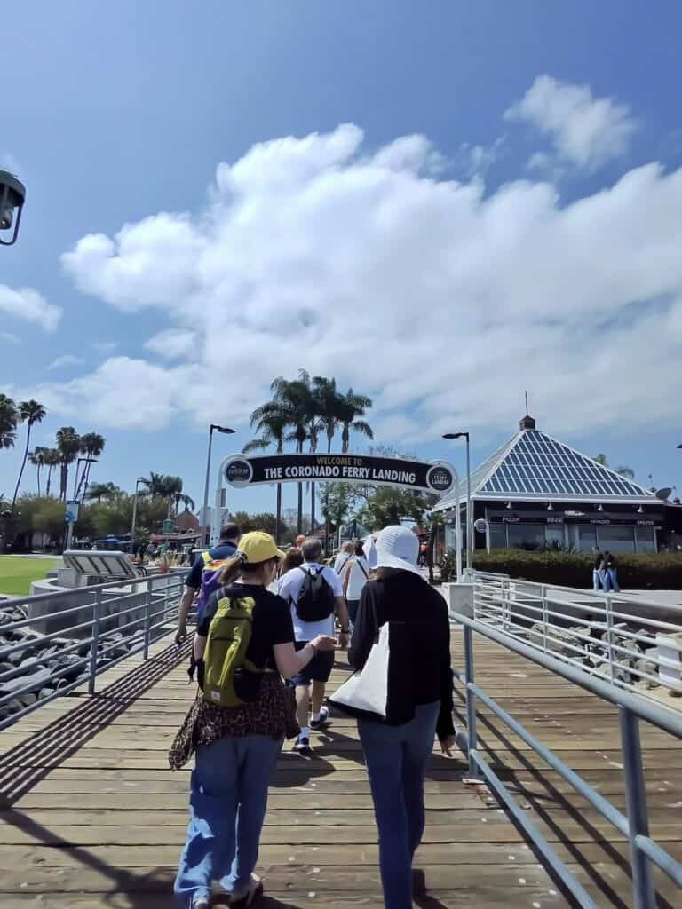 Getting off the Coronado Ferry at the Coronado Ferry Landing