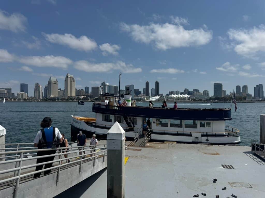 Coronado Ferry with the San Diego Skyline across the bay