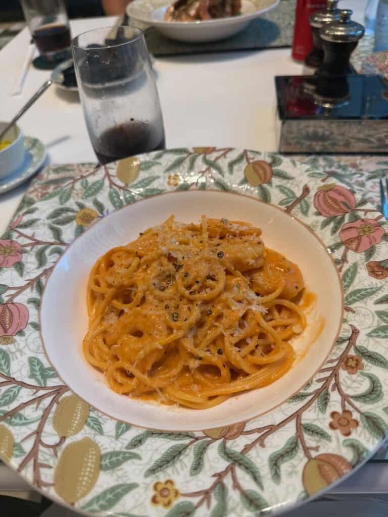 Pink Pasta at the Anis Restaurant